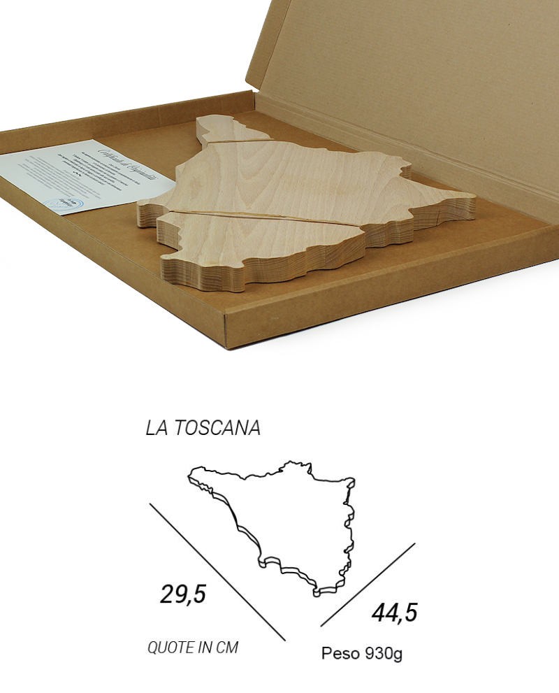 Tagliere in legno a forma di regione Marche - dimensione 44.6 x