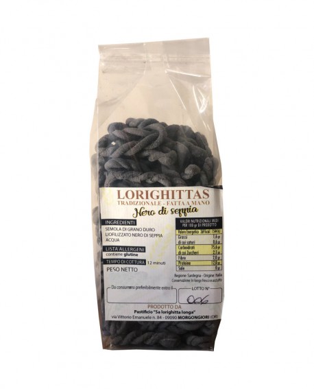 Lorighittas al Nero di Seppia di semola di grano duro fatta a mano - busta 1 kg - Pastificio SA LORIGHITTA LONGA