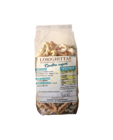 Lorighittas ai Quattro Sapori di semola di grano duro fatta a mano - busta 500g - Pastificio SA LORIGHITTA LONGA